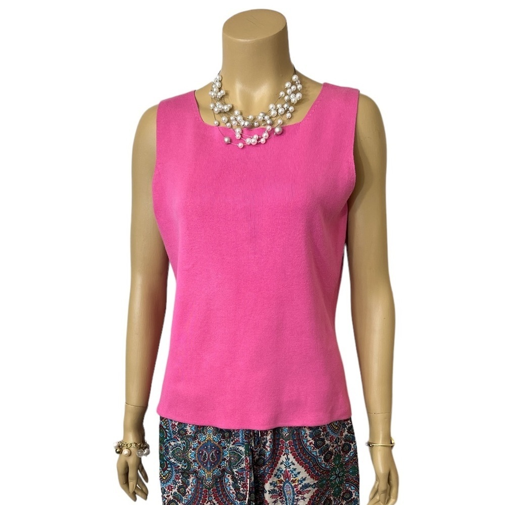🔥🔥HAMPSHIRE STUDIO LADYS 100% COTTON SLEEVELESS SWEATER TANK TOP. CAUSAL ☑️